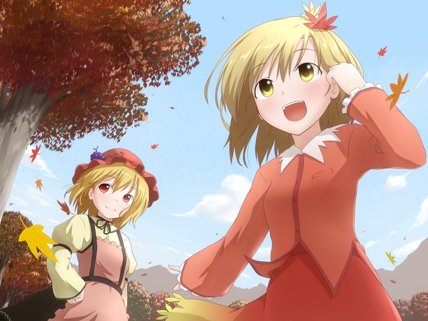 aki minoriko and aki shizuha (touhou) drawn by natsu_no_koucha