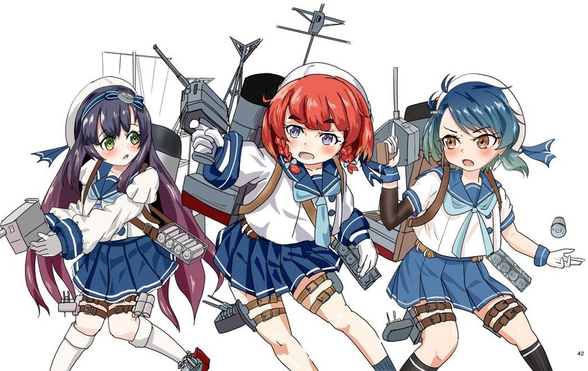 etorofu, matsuwa, and fukae (kantai collection) drawn by senon