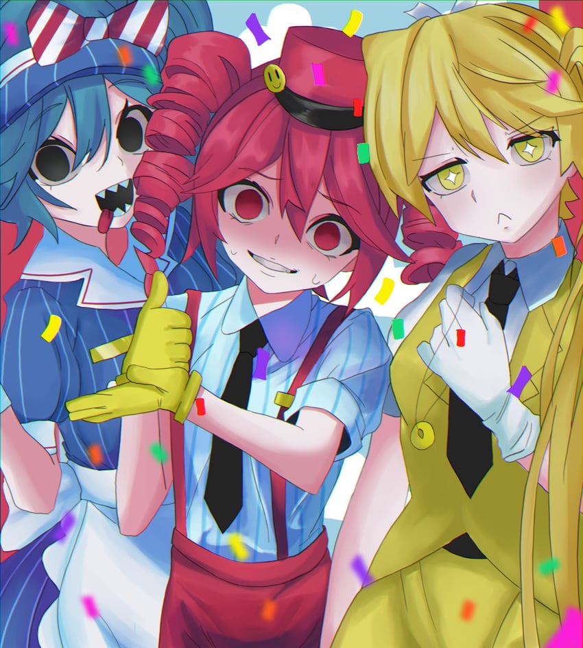hatsune miku, kasane teto, and akita neru (vocaloid and 4 more) drawn by nerunemuteto