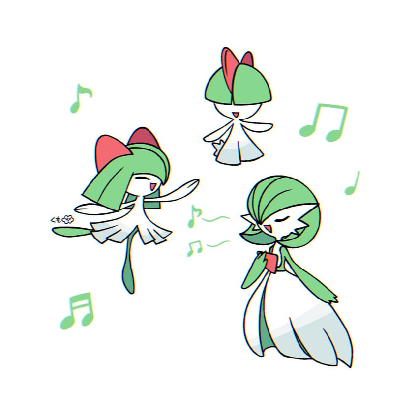 gardevoir, kirlia, and ralts (pokemon) drawn by kumo_o_o