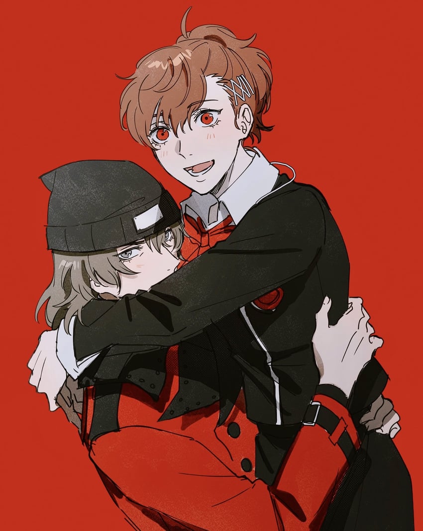shiomi kotone and aragaki shinjirou (persona and 2 more) drawn by seirorath
