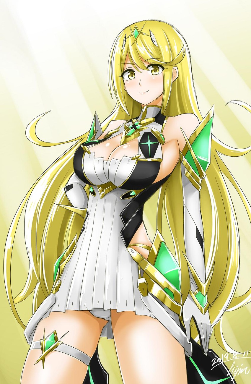 mythra (xenoblade chronicles and 1 more) drawn by hisin