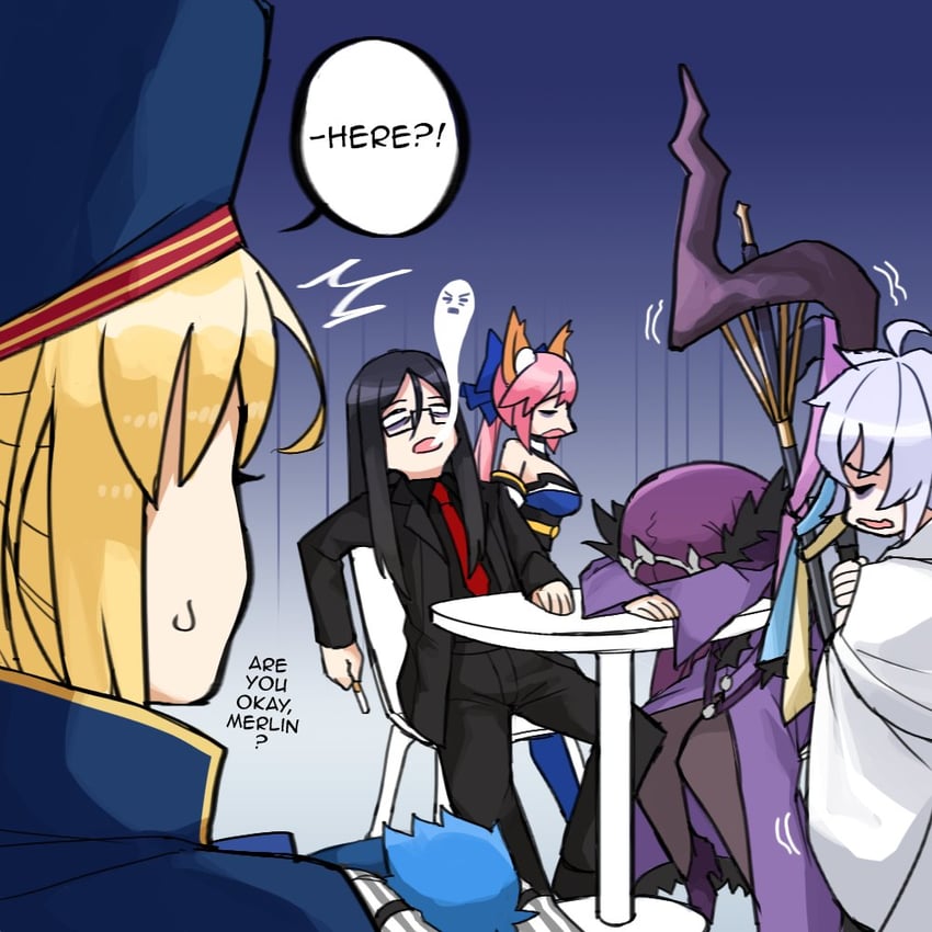 artoria pendragon, tamamo, scathach, tamamo no mae, artoria caster, and 5 more (fate and 1 more) drawn by dasdokter