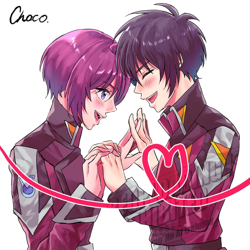 lunamaria hawke and shinn asuka (gundam and 2 more) drawn by choco_choco7310
