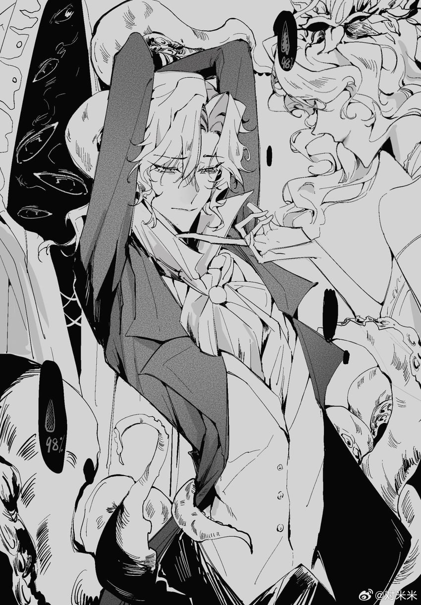 frederick kreiburg, grace, and hastur (identity v) drawn by duimimi