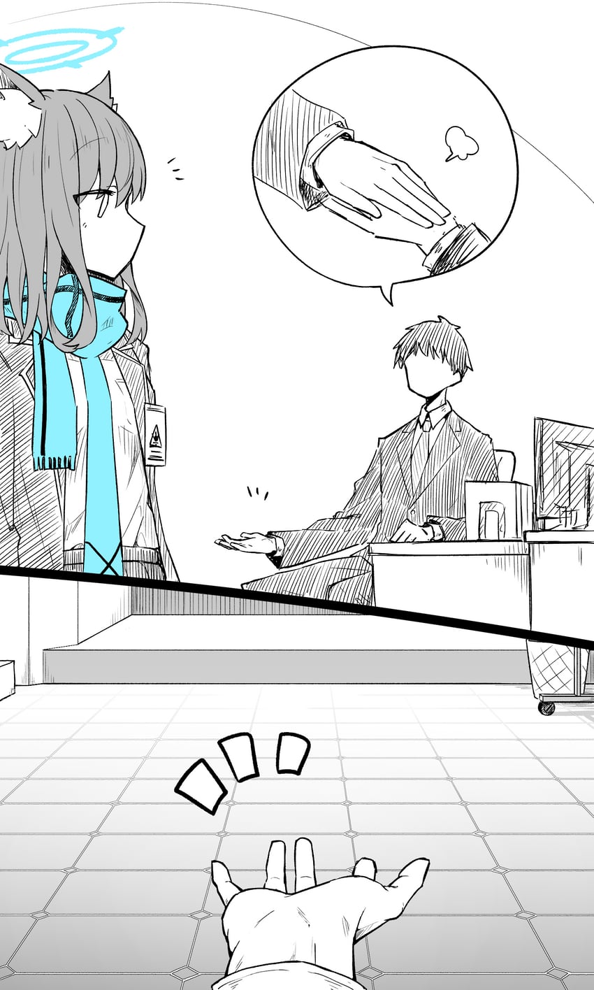 sensei and shiroko (blue archive) drawn by ki_no_nekko