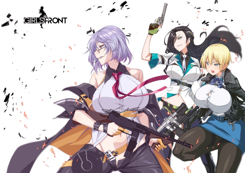 vsk-94, thompson, and python (girls' frontline) drawn by rantia