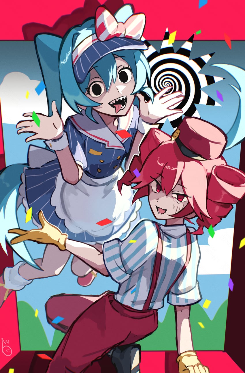 hatsune miku and kasane teto (vocaloid and 2 more) drawn by mikuni144