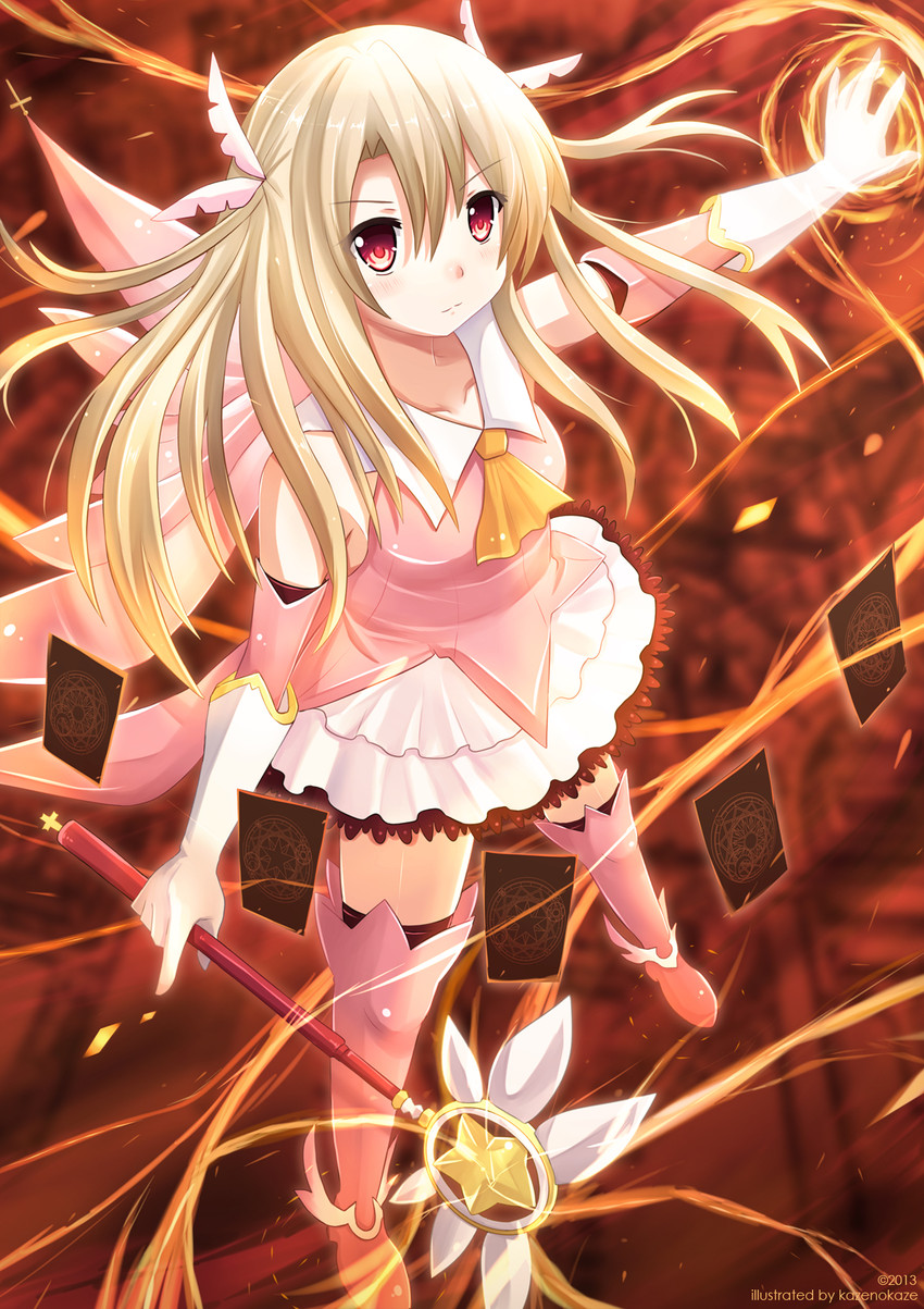 illyasviel von einzbern, prisma illya, and magical ruby (fate and 1 more) drawn by kazenokaze