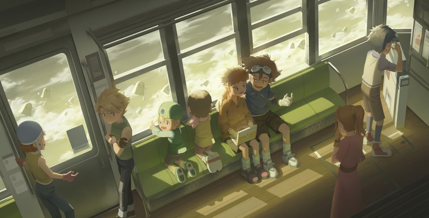 yagami hikari, yagami taichi, tachikawa mimi, takenouchi sora, takaishi takeru, and 3 more (digimon and 1 more) drawn by mayozom
