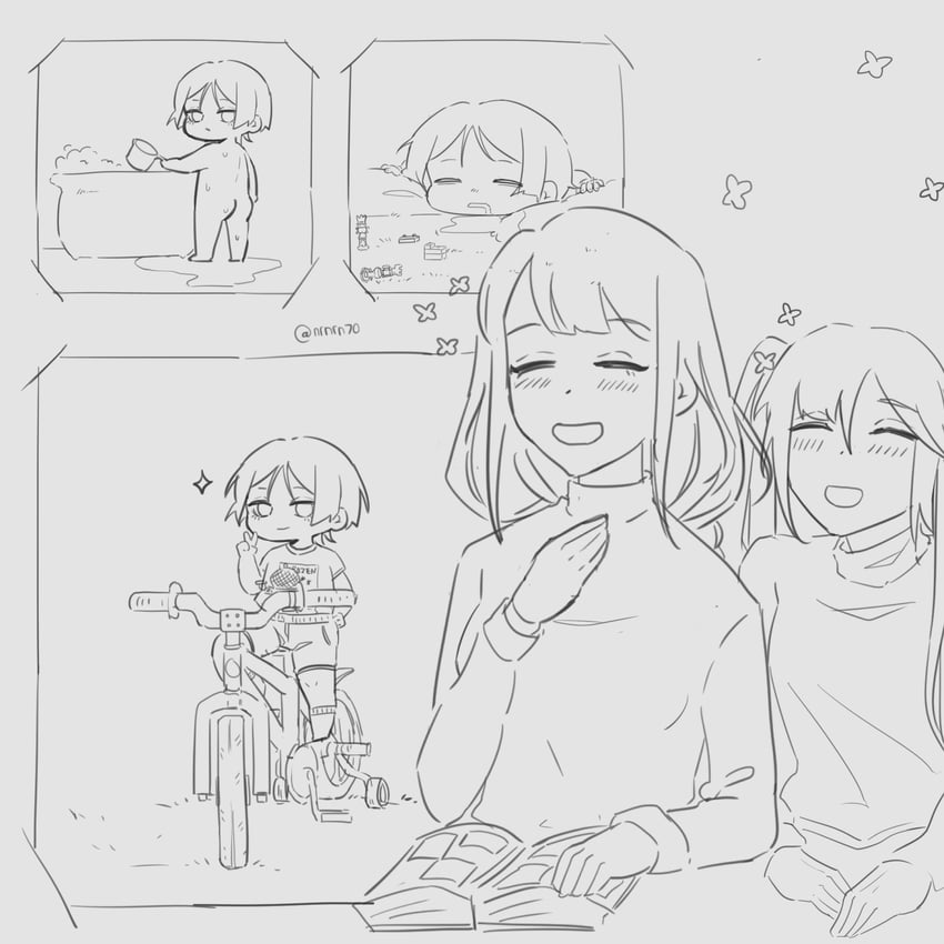 raiden shogun, scaramouche, and mona (genshin impact) drawn by nats_(d0ughnats)