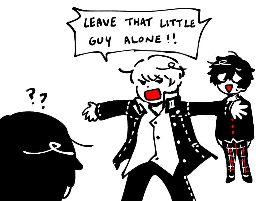 narukami yu, yuuki makoto, and amamiya ren (persona and 5 more) drawn by kx0e