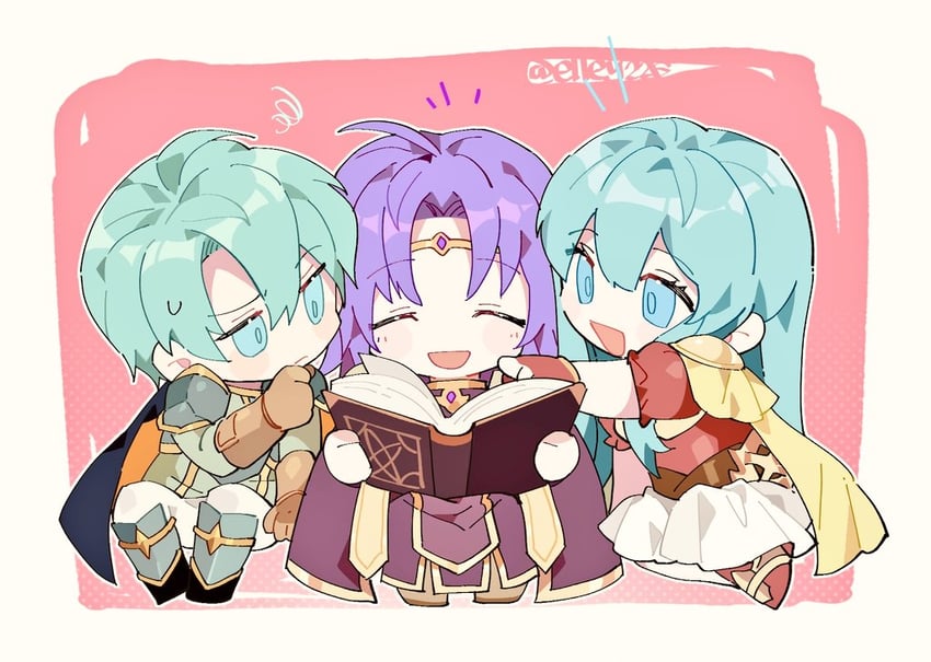 eirika, ephraim, and lyon (fire emblem and 1 more) drawn by elley226