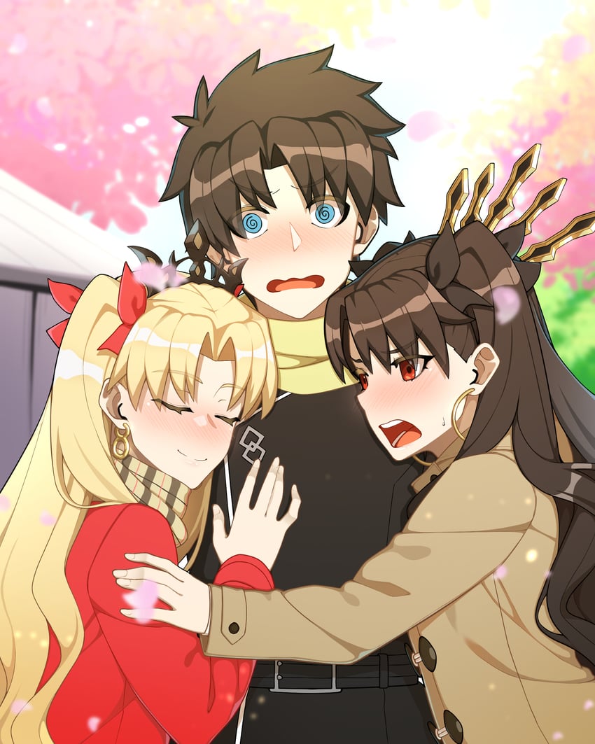 fujimaru ritsuka, ereshkigal, and ishtar (fate and 1 more) drawn by hyperbudd