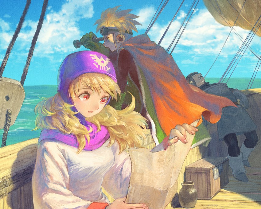 princess of moonbrook, prince of lorasia, and prince of samantoria (dragon quest and 1 more) drawn by yuza