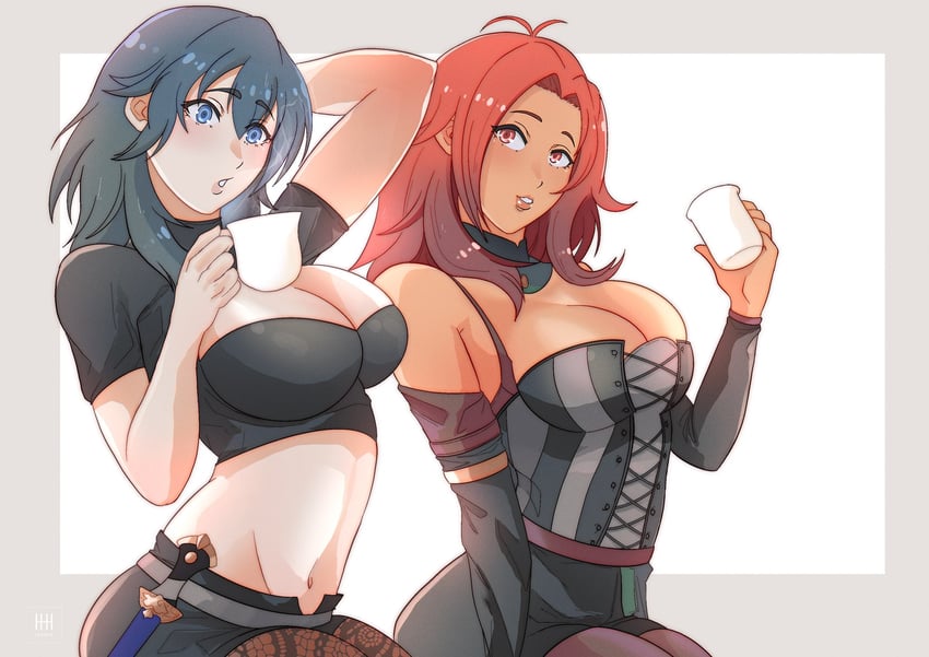 female byleth and hapi (fire emblem and 2 more) drawn by ihsnet