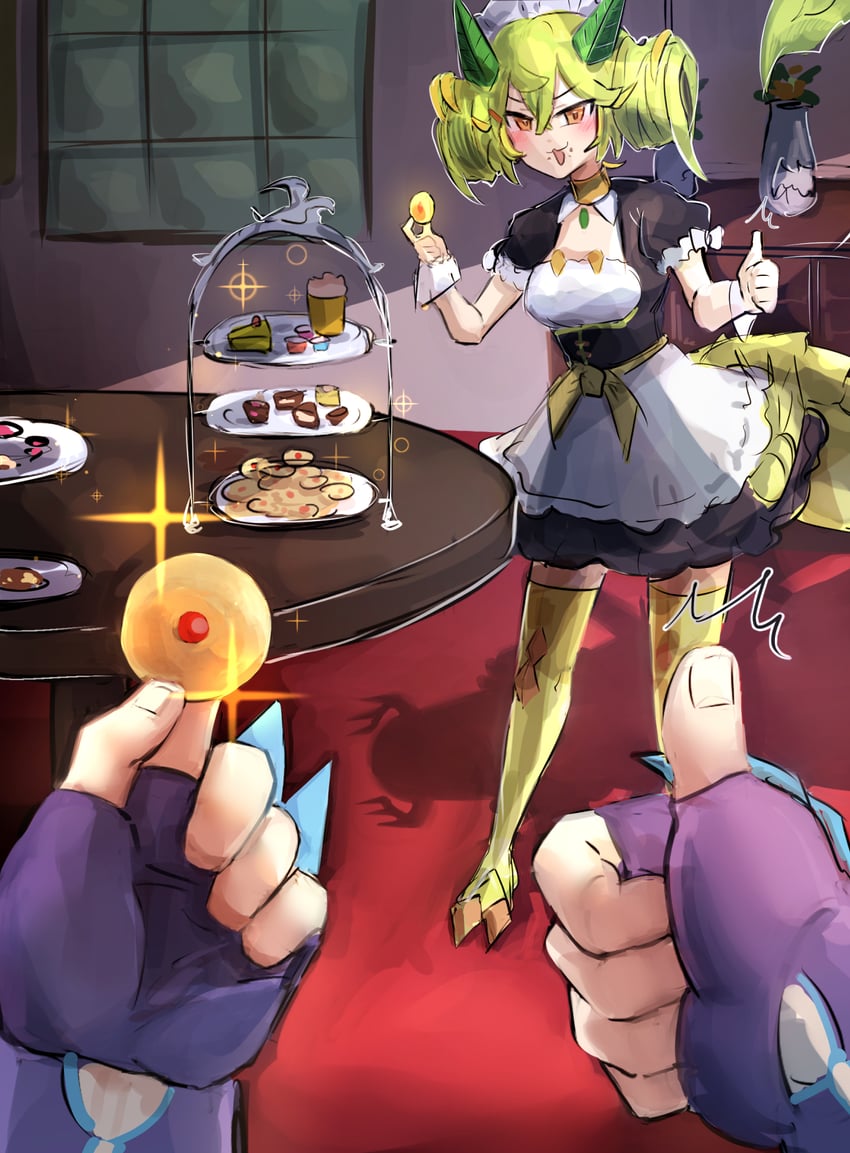 laundry dragonmaid, parlor dragonmaid, and kitchen dragonmaid (yu-gi-oh!) drawn by hatano_kiyoshi