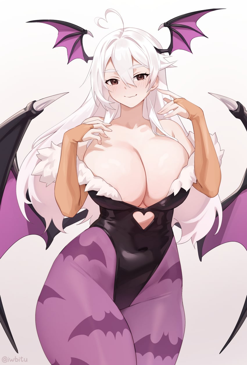 morrigan aensland and nyopu (original and 1 more) drawn by iwbitu