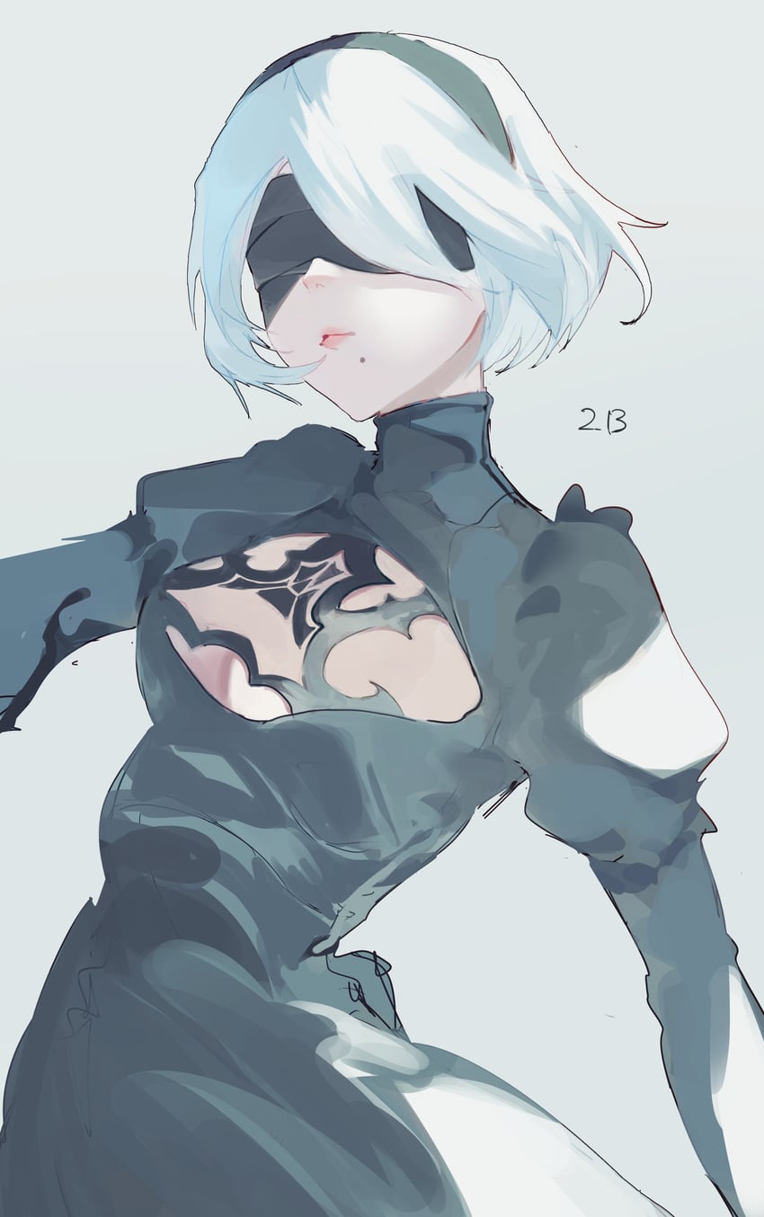 2b (nier and 1 more) drawn by kurobeko_(kur0bek0)
