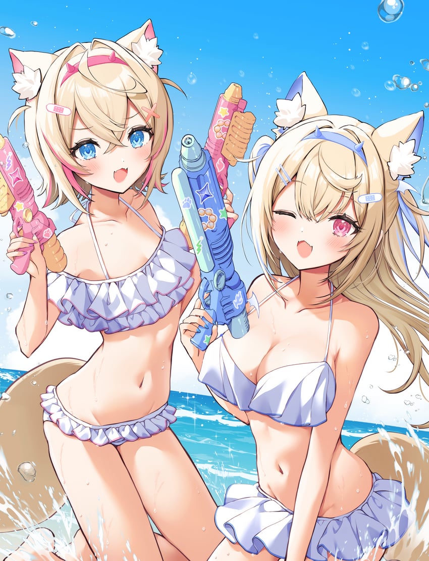 fuwawa abyssgard and mococo abyssgard (hololive and 1 more) drawn by neru5