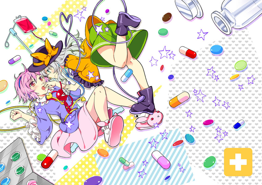 komeiji koishi and komeiji satori (touhou) drawn by takitarou