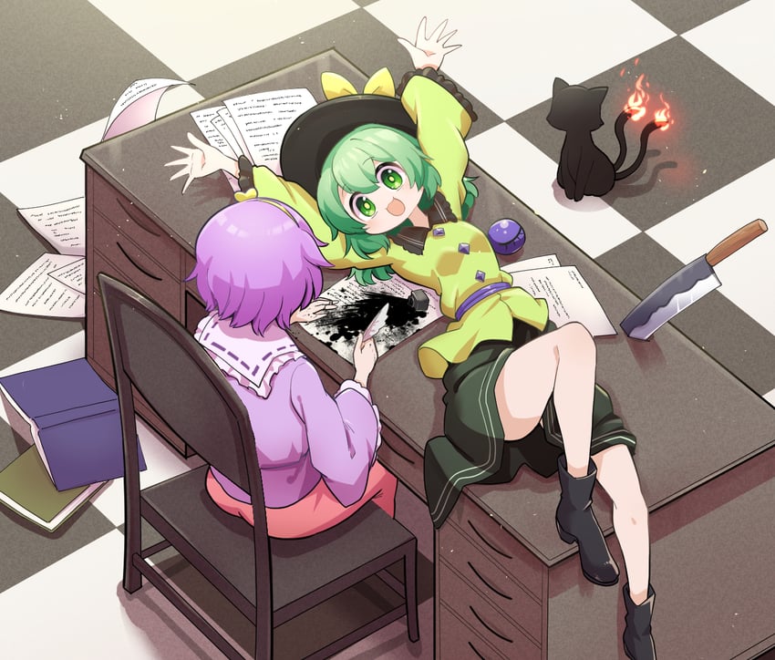 komeiji koishi, komeiji satori, and kaenbyou rin (touhou) drawn by futa_(nabezoko)
