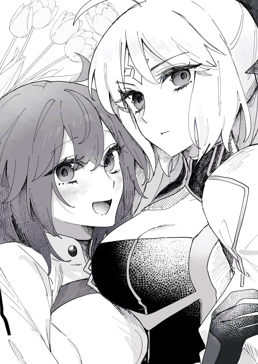 artoria pendragon, fujimaru ritsuka, and artoria caster (fate and 1 more) drawn by uxco0