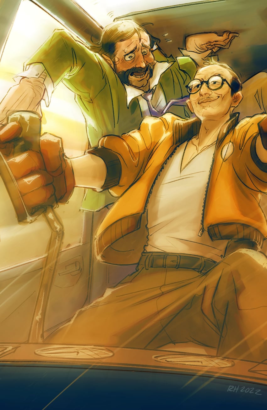 kim kitsuragi and harry du bois (disco elysium) drawn by haykebyr