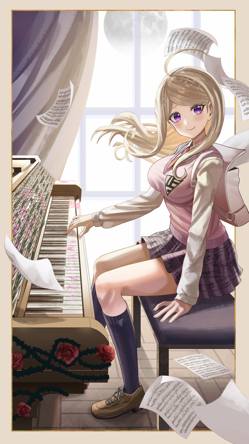 akamatsu kaede (danganronpa and 1 more) drawn by silvertsuki