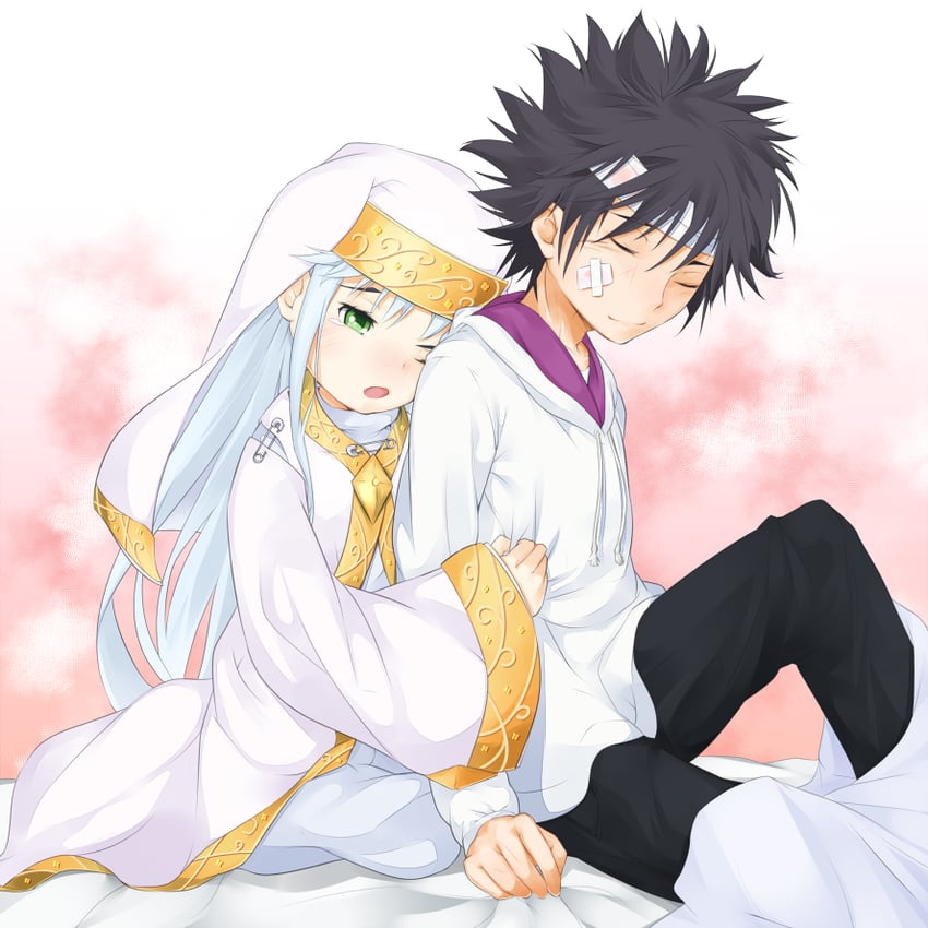 kamijou touma and index (toaru majutsu no index) drawn by shin_(highest1192)
