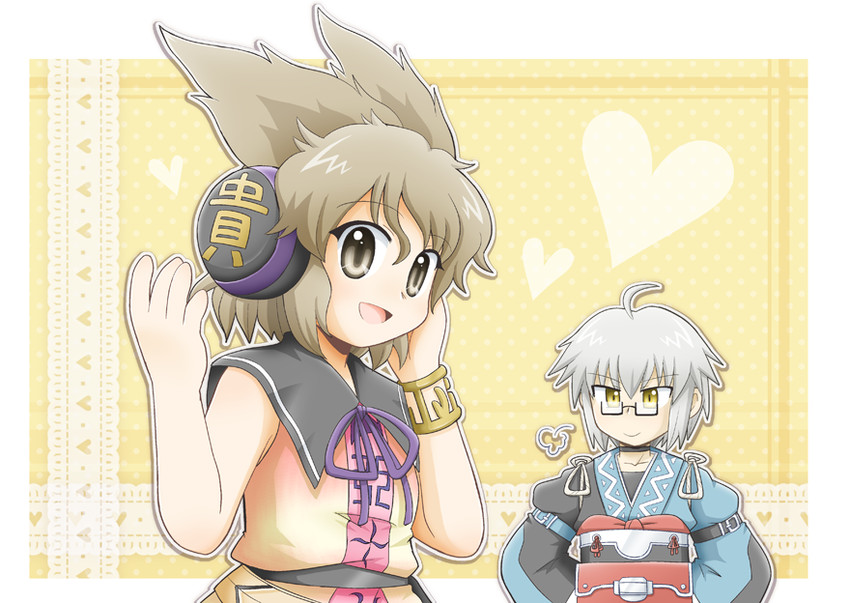 toyosatomimi no miko and morichika rinnosuke (touhou) drawn by manaka_(pdx)