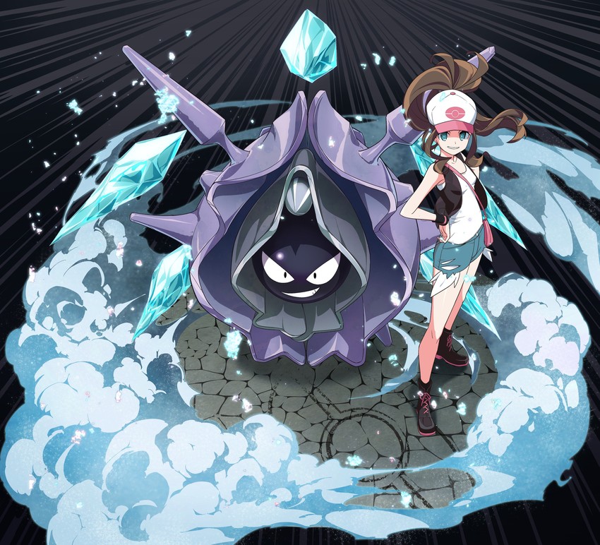 hilda and cloyster (pokemon and 1 more) drawn by jii_(seiga7099526)