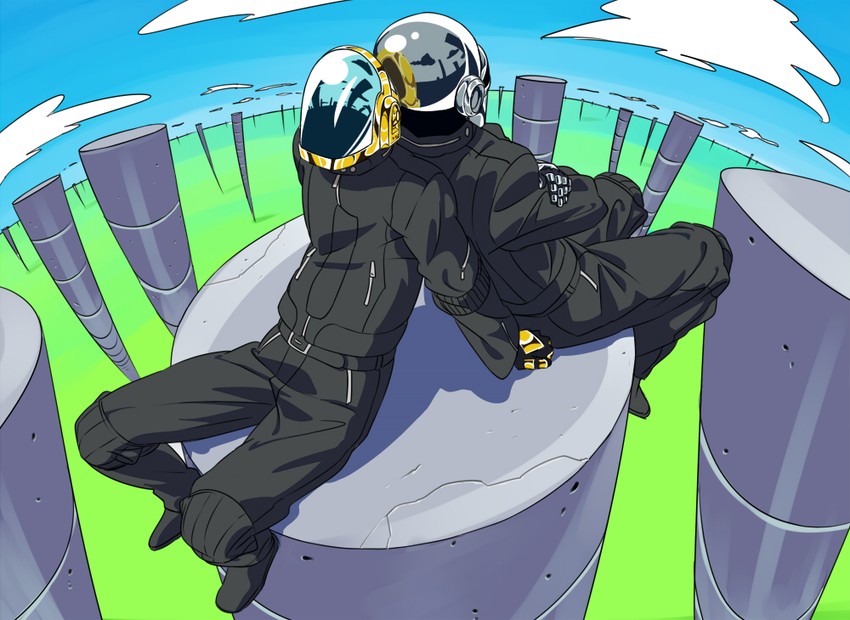 thomas bangalter and guy-manuel de homem-christo (daft punk) drawn by asutora_(coil)