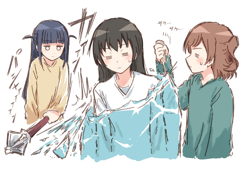 aijou karen, tsuyuzaki mahiru, and kagura hikari (shoujo kageki revue starlight) drawn by bullfalk