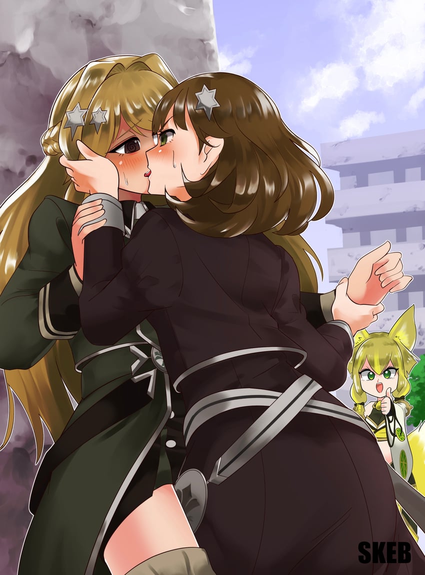 hu-li the jewel mikanko, exosister elis, and exosister stella (yu-gi-oh!) drawn by sawan_cutman