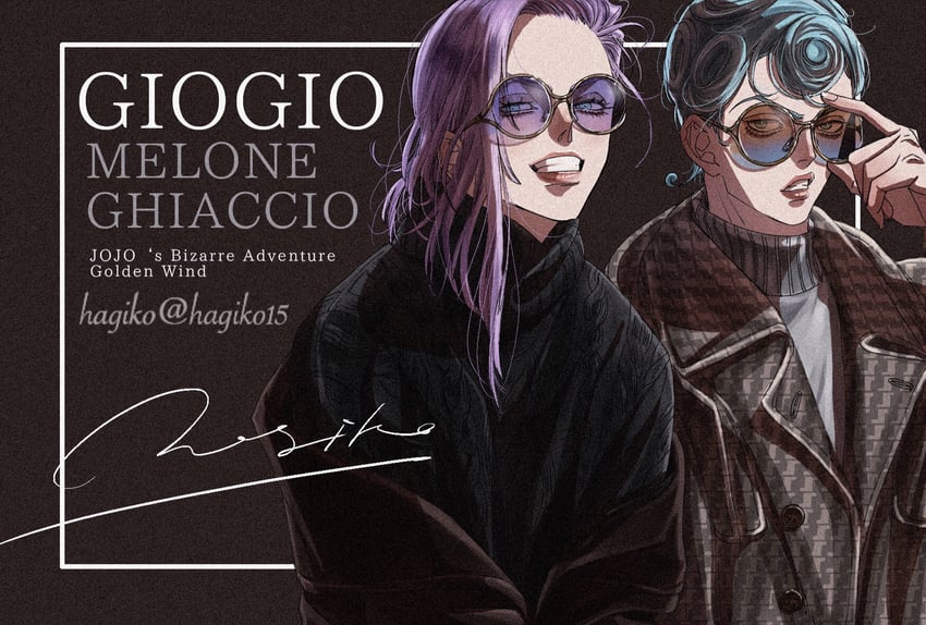 melone and ghiaccio (jojo no kimyou na bouken and 1 more) drawn by hagiko15