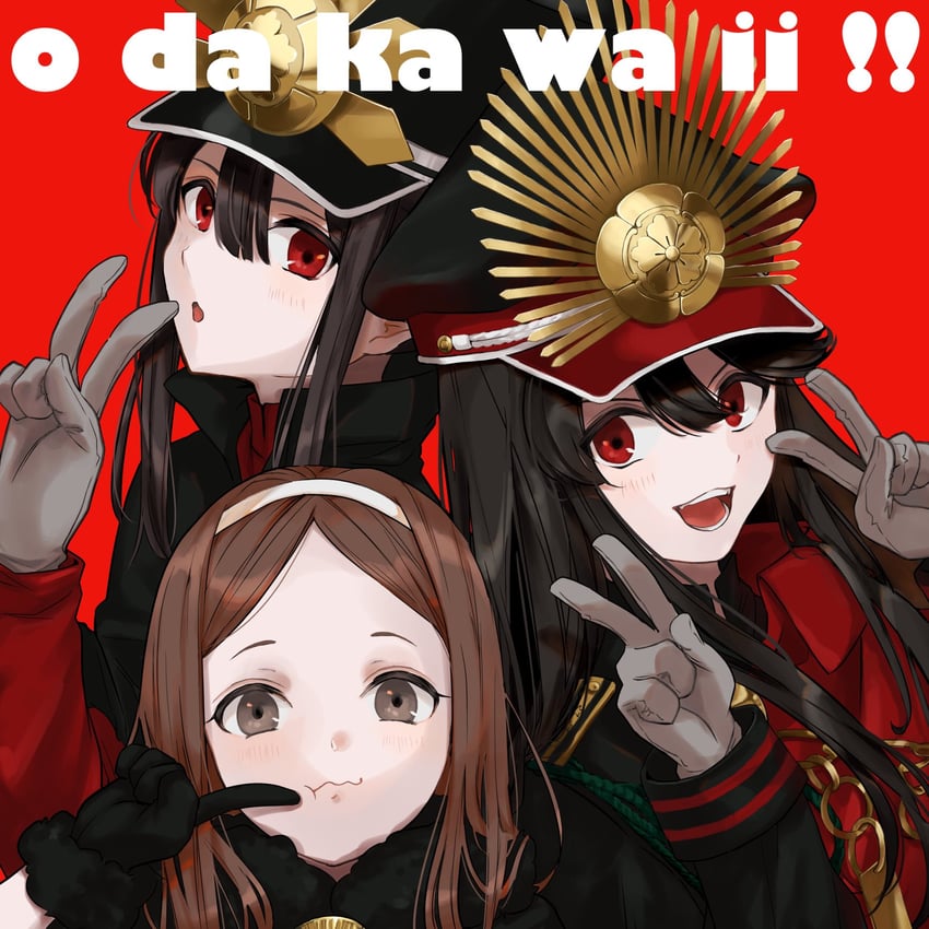 oda nobunaga, oda nobukatsu, and chacha (fate and 1 more) drawn by spcs_chme