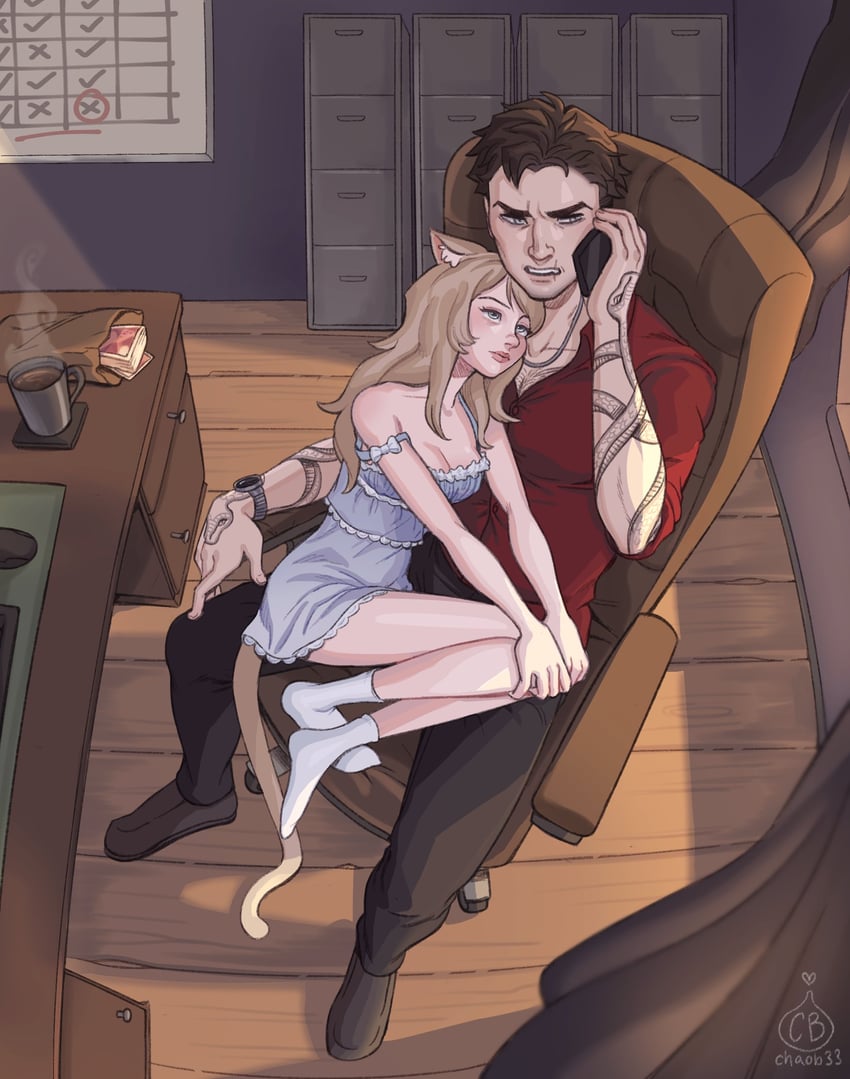 player character and bailey (degrees of lewdity) drawn by chaob33