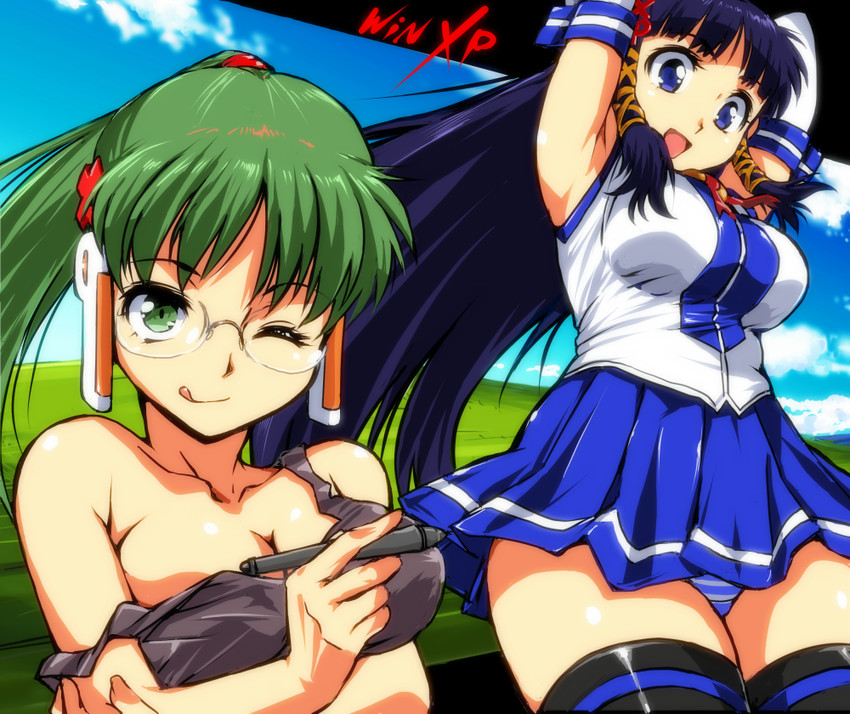 xp-tan and homeko (os-tan and 3 more) drawn by kamisimo_90