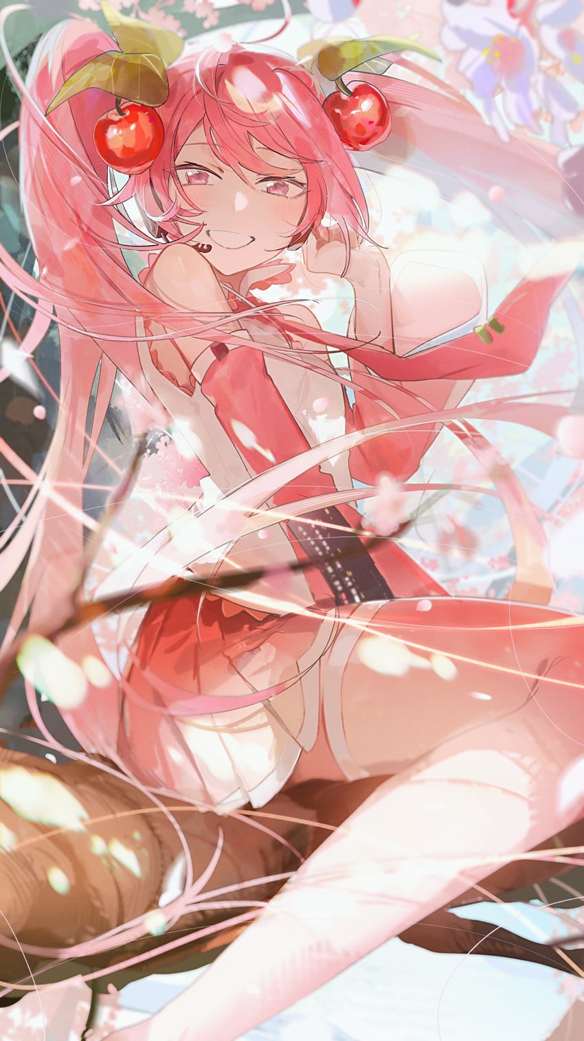 hatsune miku and sakura miku (vocaloid) drawn by hassan_(sink916)
