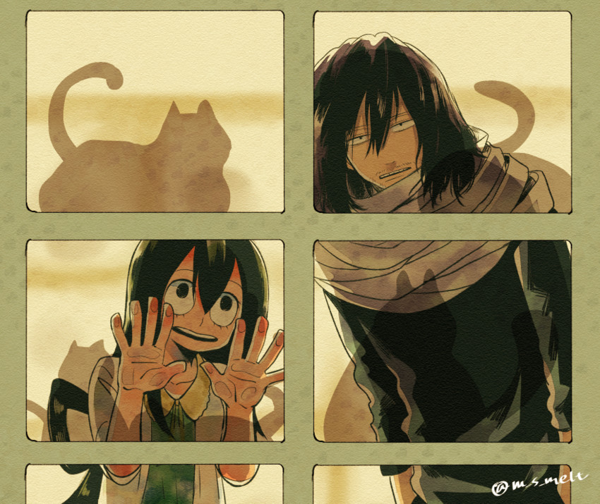 asui tsuyu and aizawa shota (boku no hero academia) drawn by rtmg
