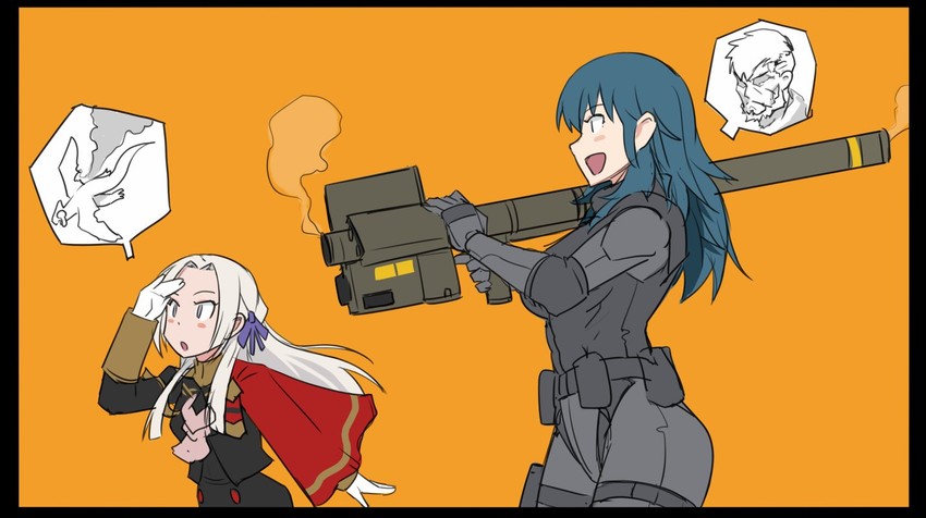 female byleth, edelgard von hresvelg, and jeralt reus eisner (fire emblem and 2 more) drawn by mikoyan
