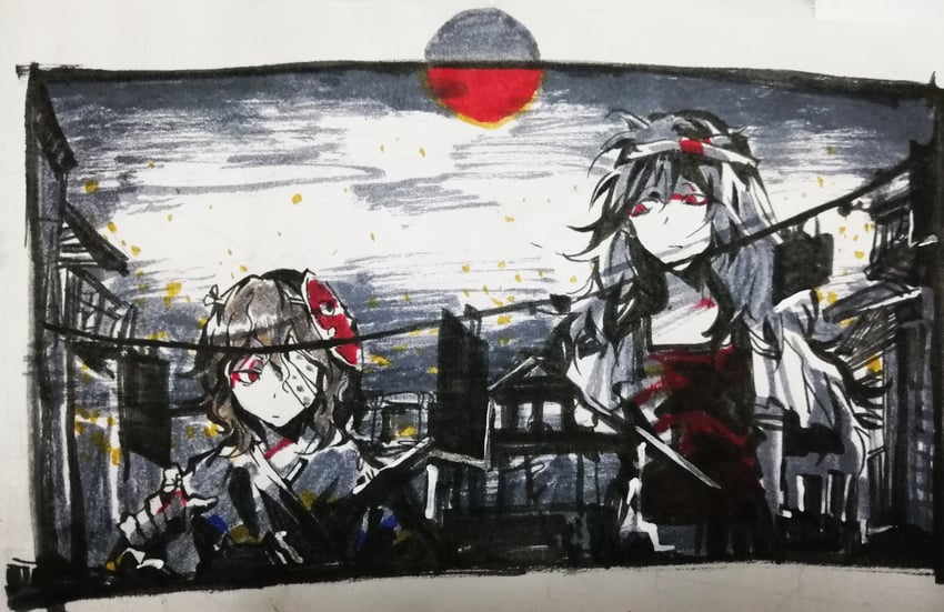 taira no fumikado and ametsukana yago (len'en) drawn by cocopalm