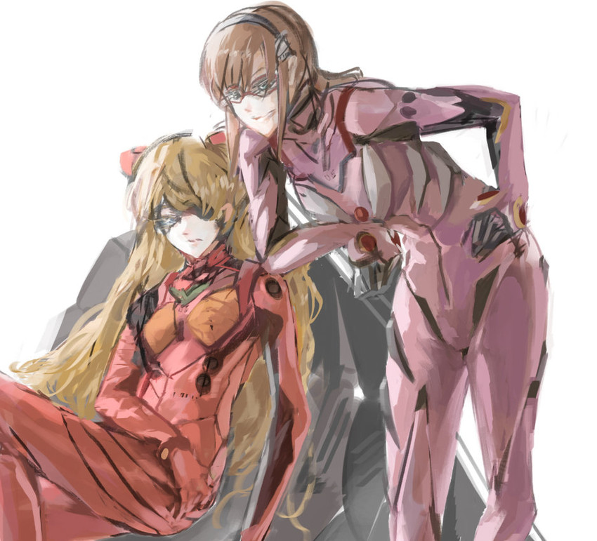 souryuu asuka langley and makinami mari illustrious (neon genesis evangelion and 2 more) drawn by archlich