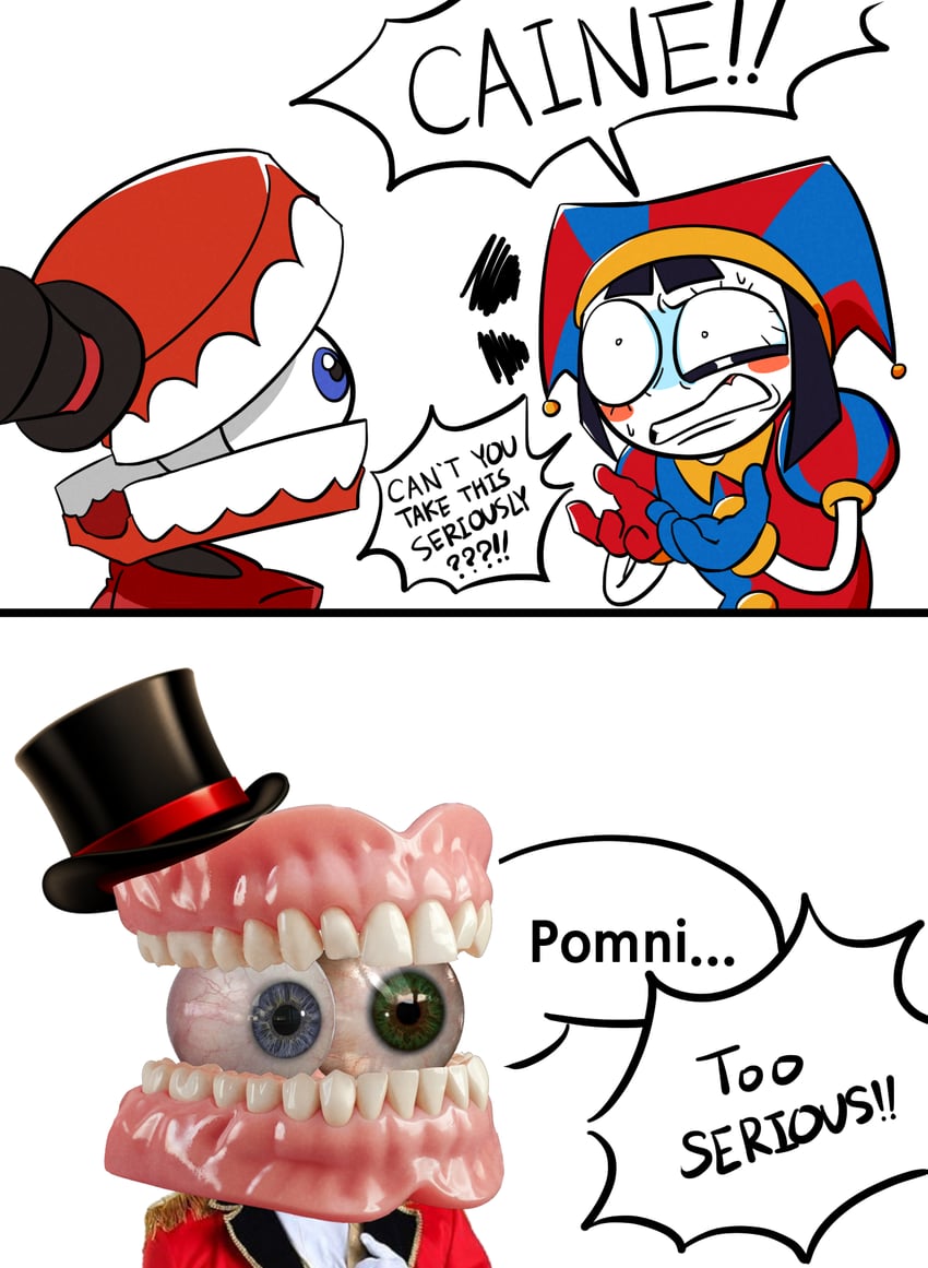 pomni and caine (the amazing digital circus) drawn by mee_kki
