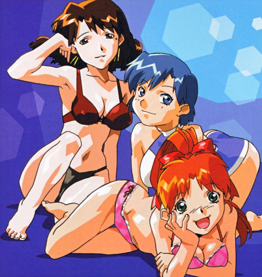 mana, kaori, and yuu (super real mahjong) drawn by tanaka_ryou