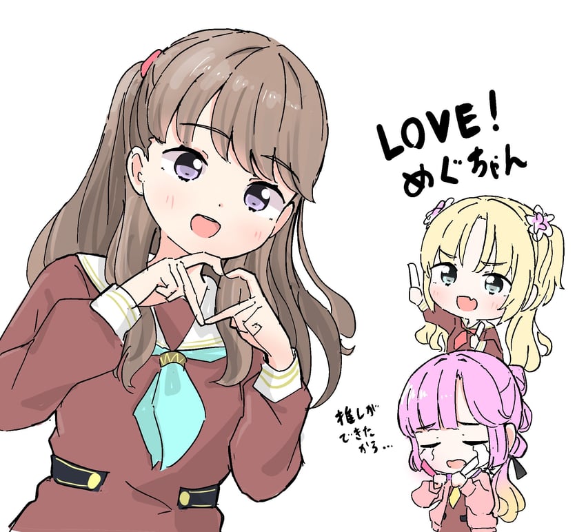 fujishima megumi, osawa rurino, and anyoji hime (love live! and 1 more) drawn by tazaki_masanobu