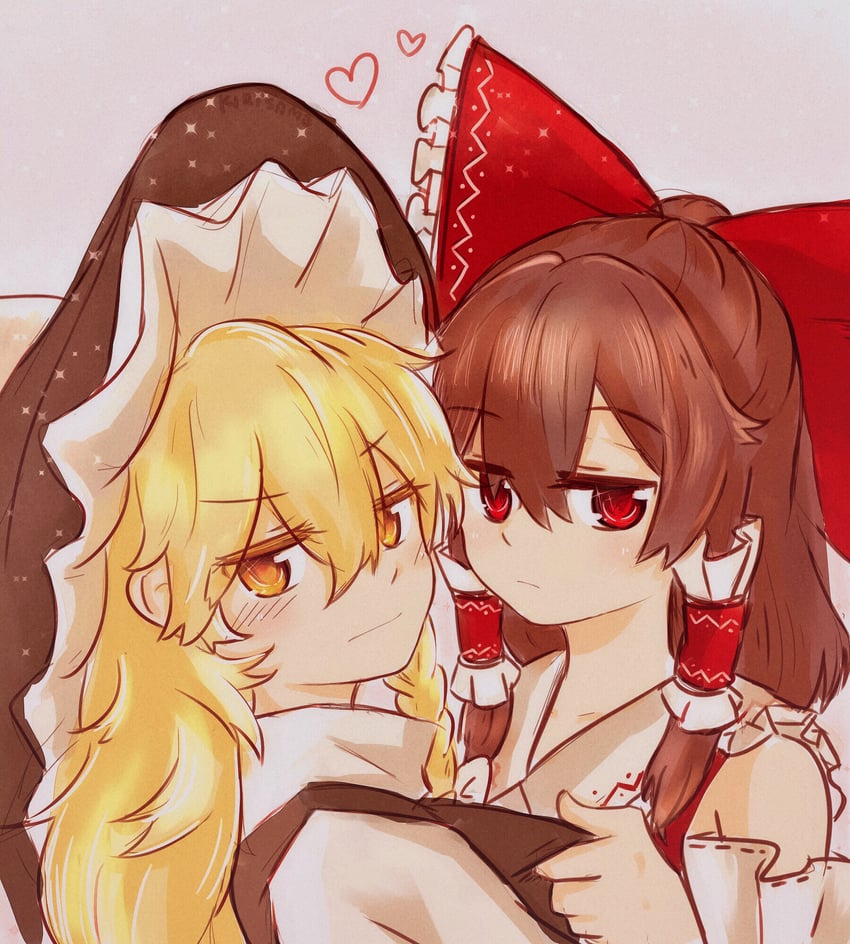 hakurei reimu and kirisame marisa (touhou) drawn by niangao_(8490593)