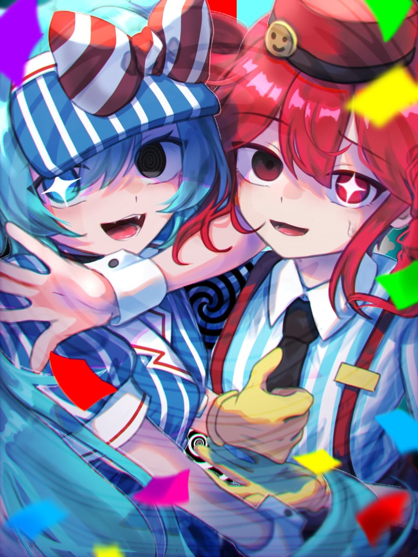 hatsune miku and kasane teto (vocaloid and 2 more) drawn by karasu2020_8