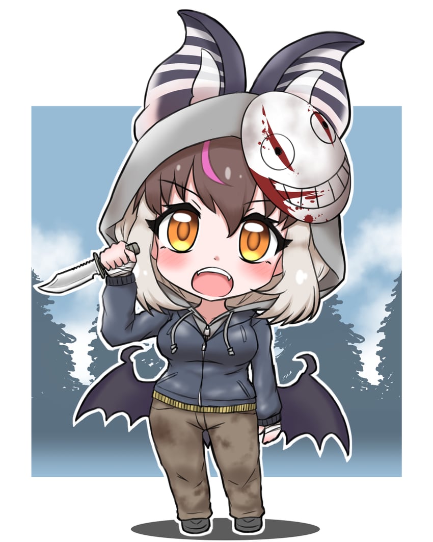 brown long-eared bat (kemono friends and 2 more) drawn by mabuta_(mbt)